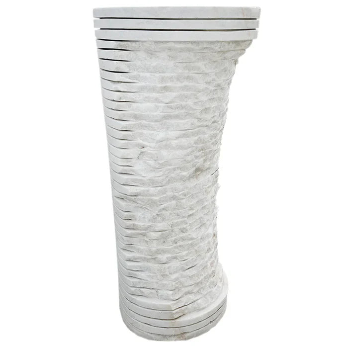Carrara White Marble Designer Pedestal Stand-Alone Sink (W)16" (L)16" (H)36 by GobekDesign