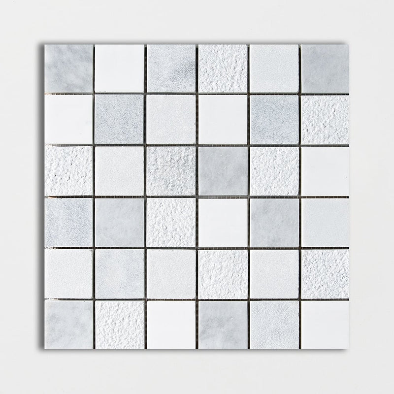 Carrara T&Amp;Dolomite&Amp;Allure Textured 2x2 Marble Mosaics 12x12 Marble Textured 12x12 Mosaics