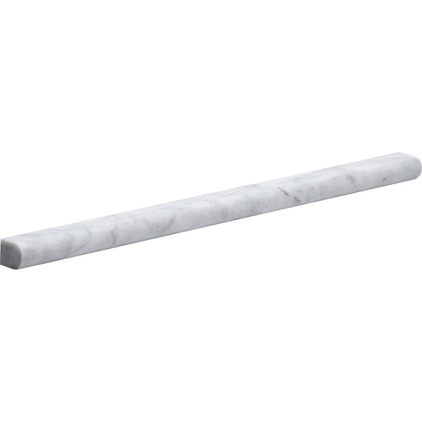 Carrara T Honed Pencil Liner Marble Moldings 1/2x12