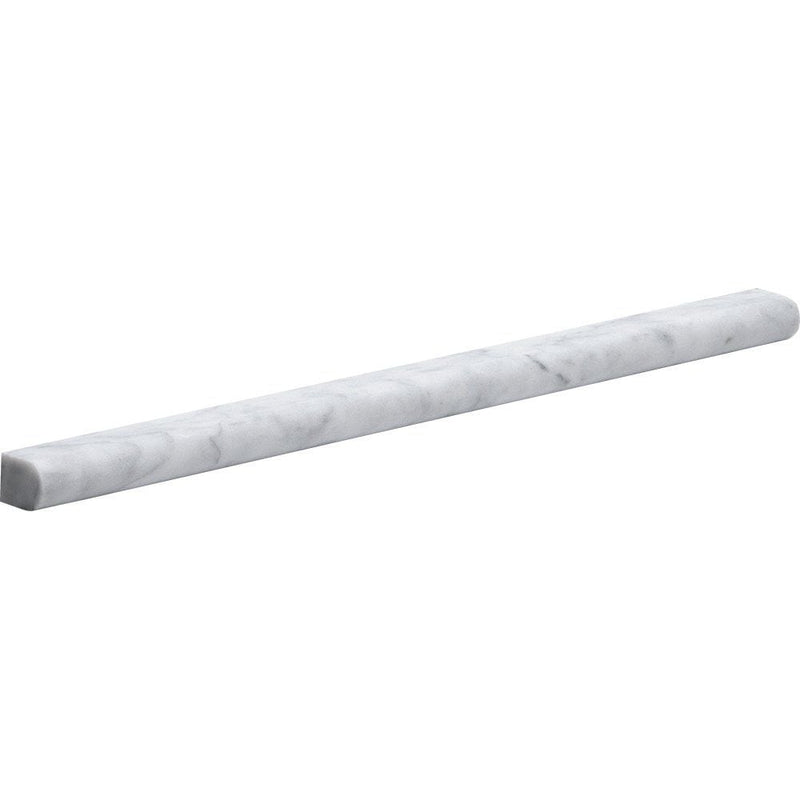 Carrara T Honed Pencil Liner Marble Moldings 1/2x12 Marble Honed 2x12 Moldings