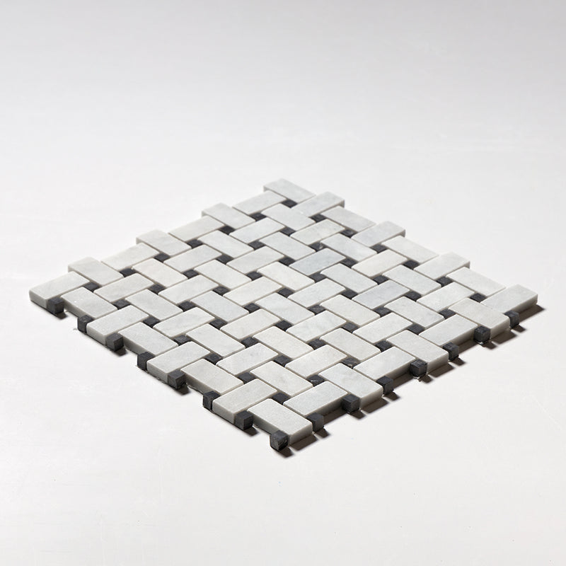 Carrara T Honed Basket Weave Marble Mosaics 12x12 Marble Honed 12x12 Mosaics — 2