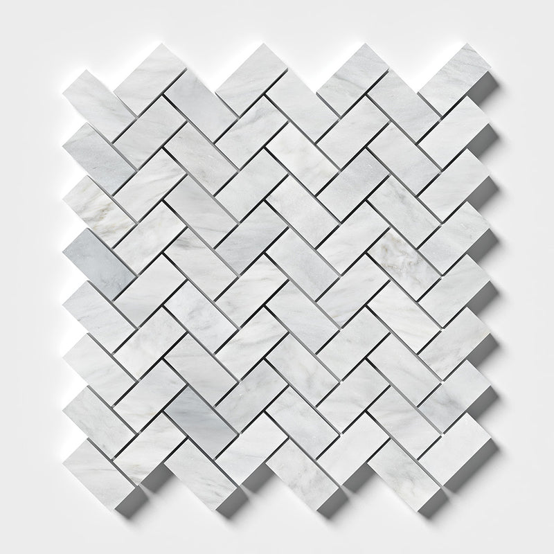 Carrara T Honed Herringbone Marble Mosaics 12 1/8x13 3/8 Marble Honed 12x12 Mosaics