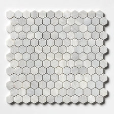 Carrara T Honed Hexagon 1x1 Marble Mosaics 11 1/2x12 1/4
