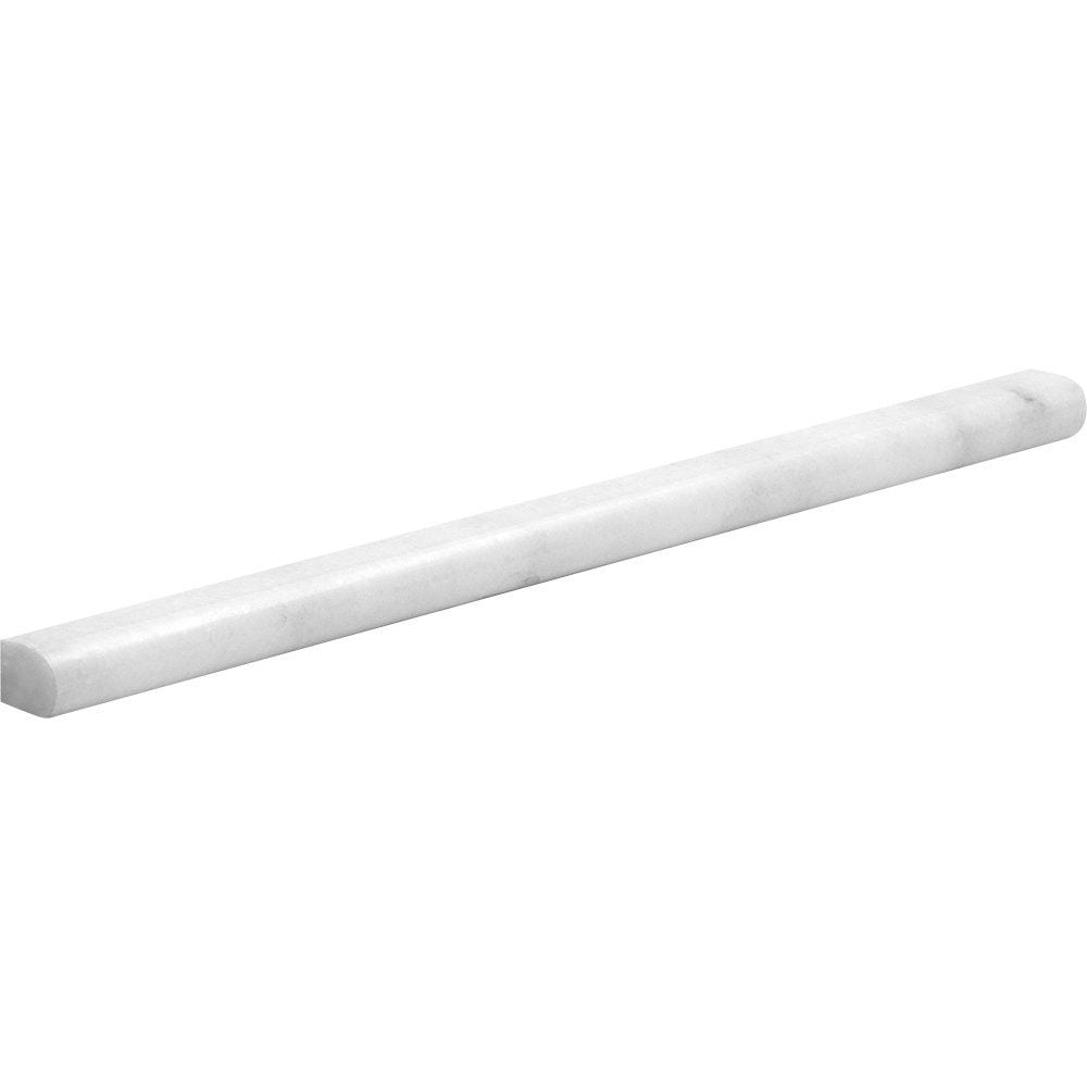 Carrara T Polished Pencil Liner Marble Moldings 1/2x12 Marble Polished 2x12 Moldings