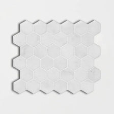 Carrara T Polished Hexagon Marble Mosaics 10 3/8x12