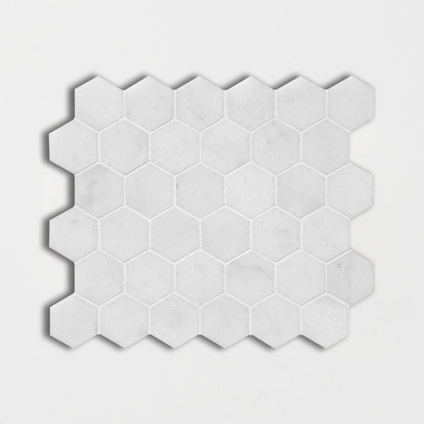 Carrara T Polished Hexagon Marble Mosaics 10 3/8x12