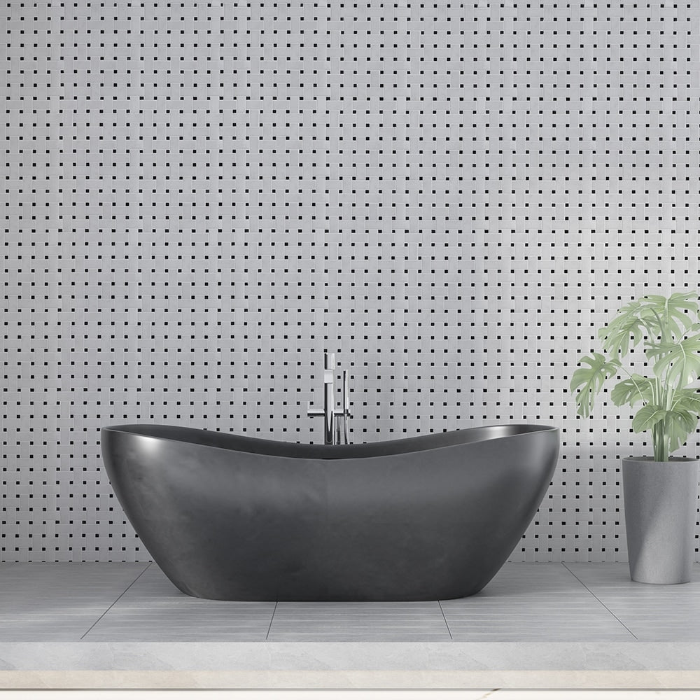 Carrara T Polished Basket Weave Marble Mosaics 12x12 Marble Polished 12x12 Mosaics — 2