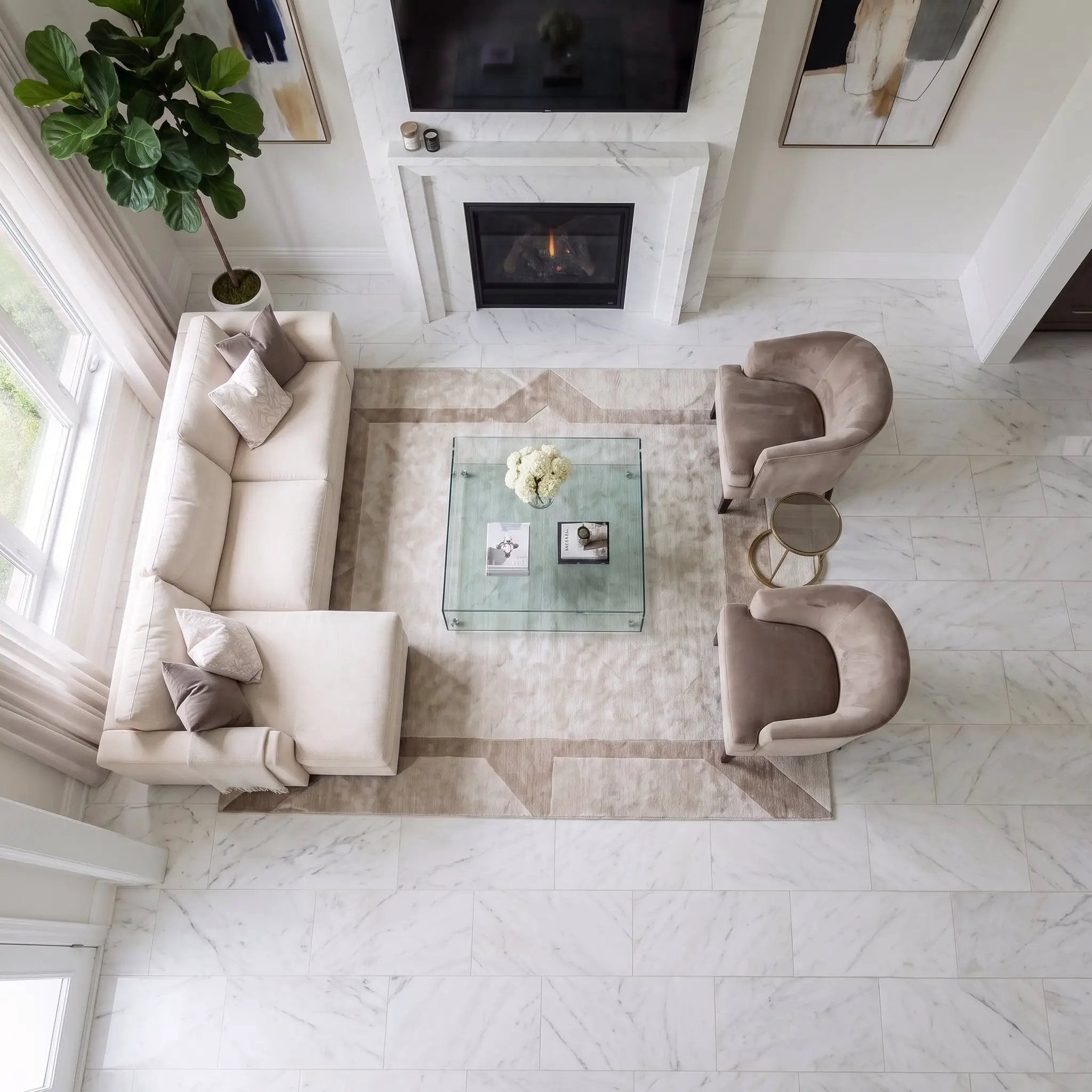 Carrara T Polished Marble Tiles 12x24 by Stonetiledepot