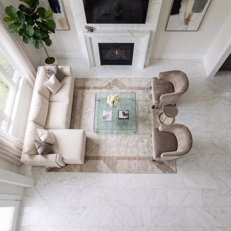 Carrara T Polished Marble Tiles 12x24 by Stonetiledepot