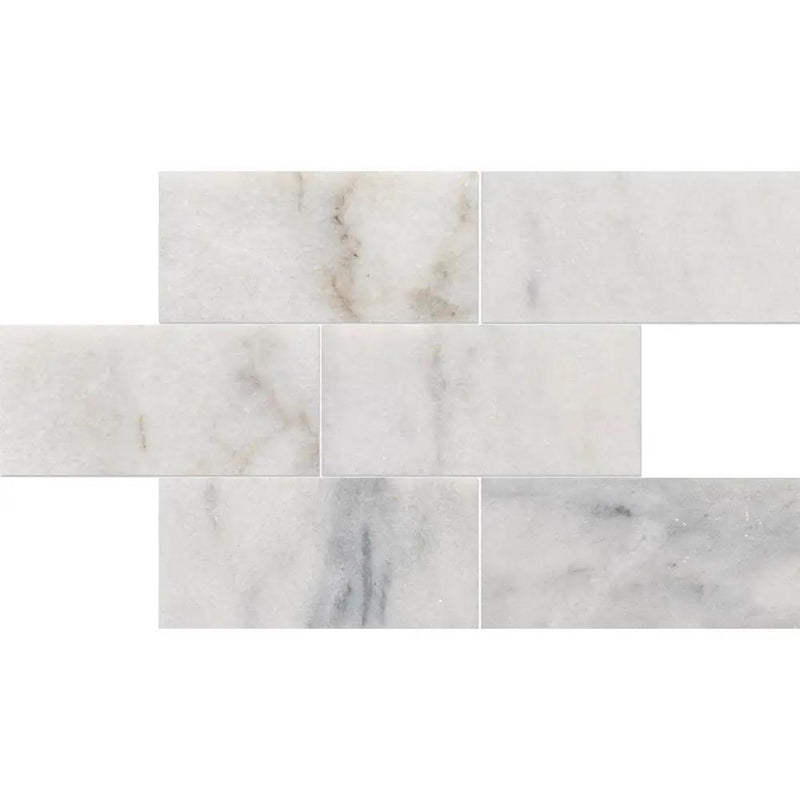 Carrara T Polished Meshed Marble Mosaics 2 3/4x5 1/2 by Stonetiledepot