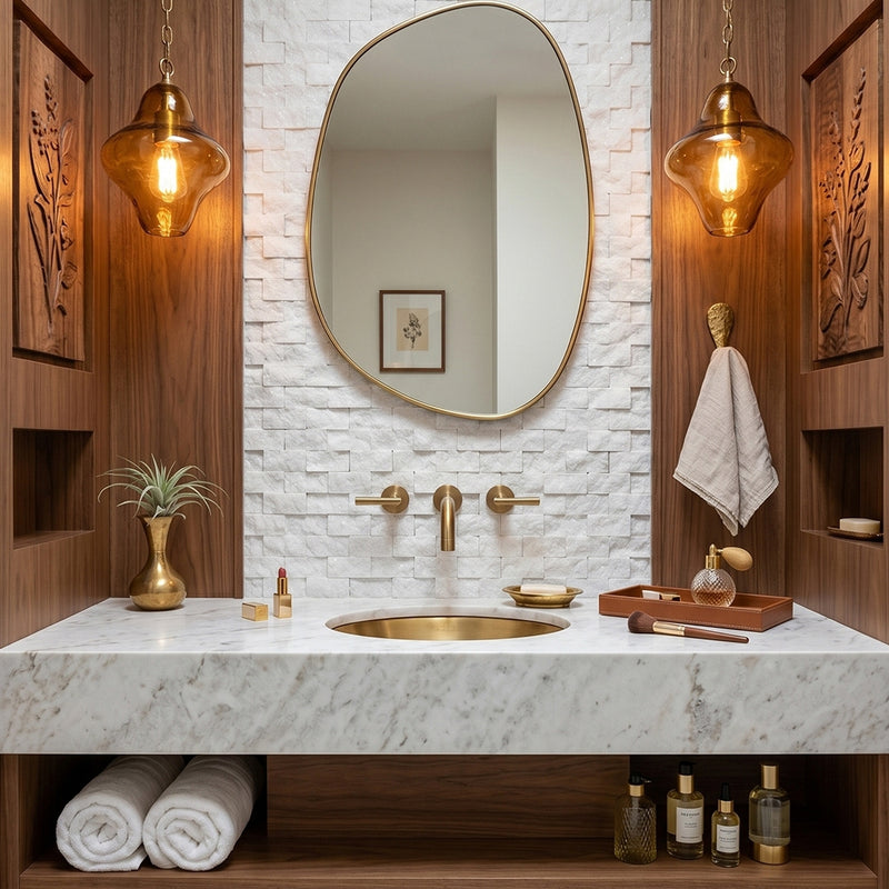 Carrara T Rock Face 1x2 Marble Mosaics 12 5/8x12 5/8 Marble Rock Face 12x12 Mosaics — 4