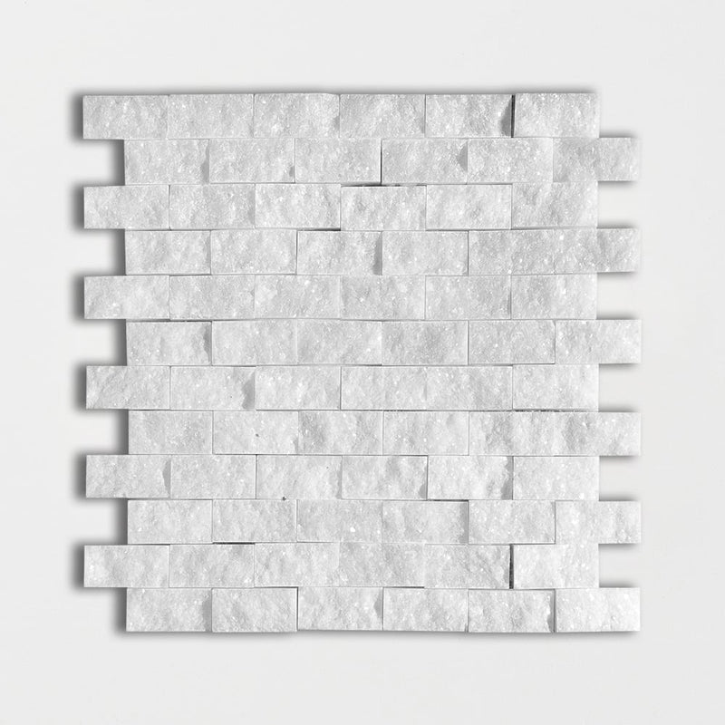 Carrara T Rock Face 1x2 Marble Mosaics 12 5/8x12 5/8 Marble Rock Face 12x12 Mosaics