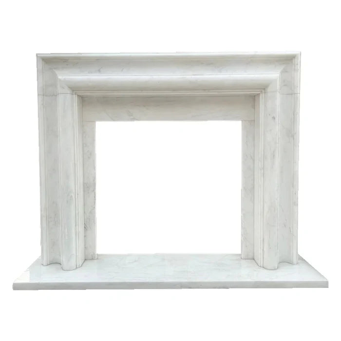 Carrara White Marble Hand-carved Fireplace Polished (W)14" (L)67" (H)69" by GobekDesign