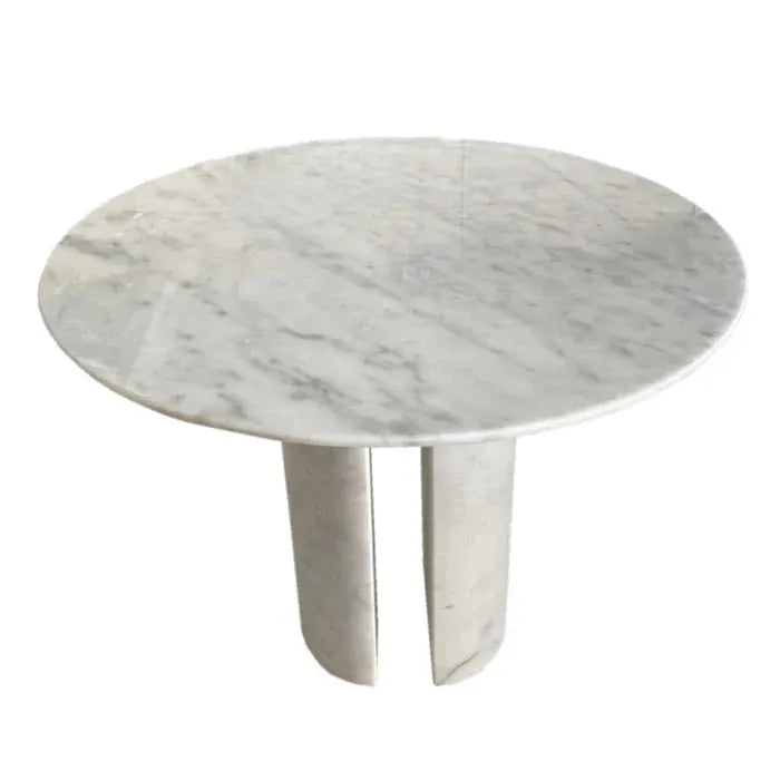 Carrara White Marble End Table with Marble Legs Polished 18x22 by GobekDesign
