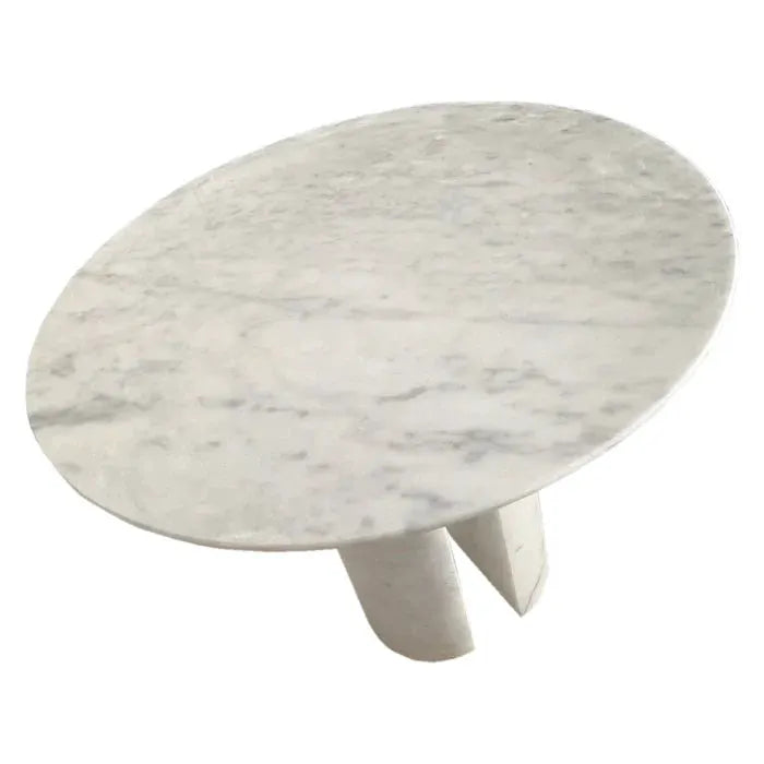 Carrara White Marble End Table with Marble Legs Polished 18x22 by GobekDesign