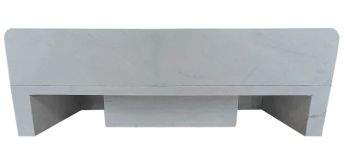 Carrara White Marble Wall-mount Bathroom Sink with Backsplash (W)18" (L)36" (H)6" by GobekDesign