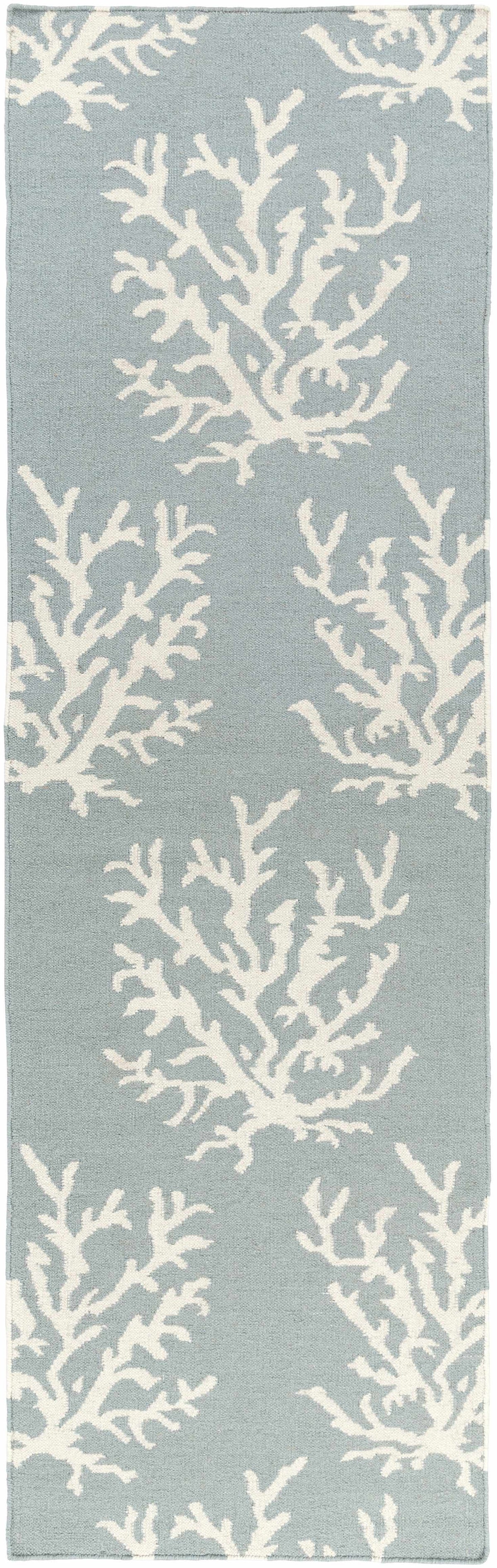 Carversville Ice Blue Botanical Wool Rug - Clearance, photo 9 of 12