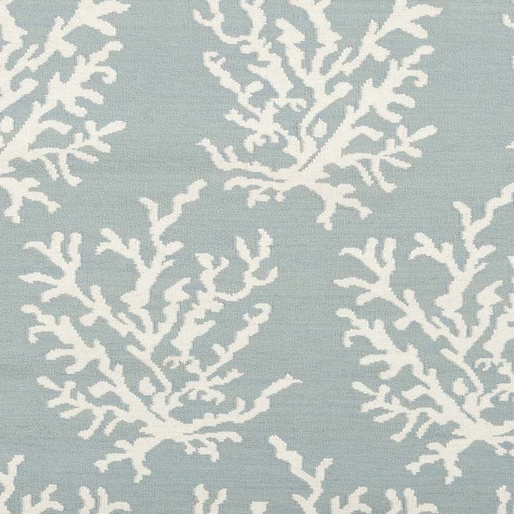 Carversville Ice Blue Botanical Wool Rug - Clearance, sample swatch