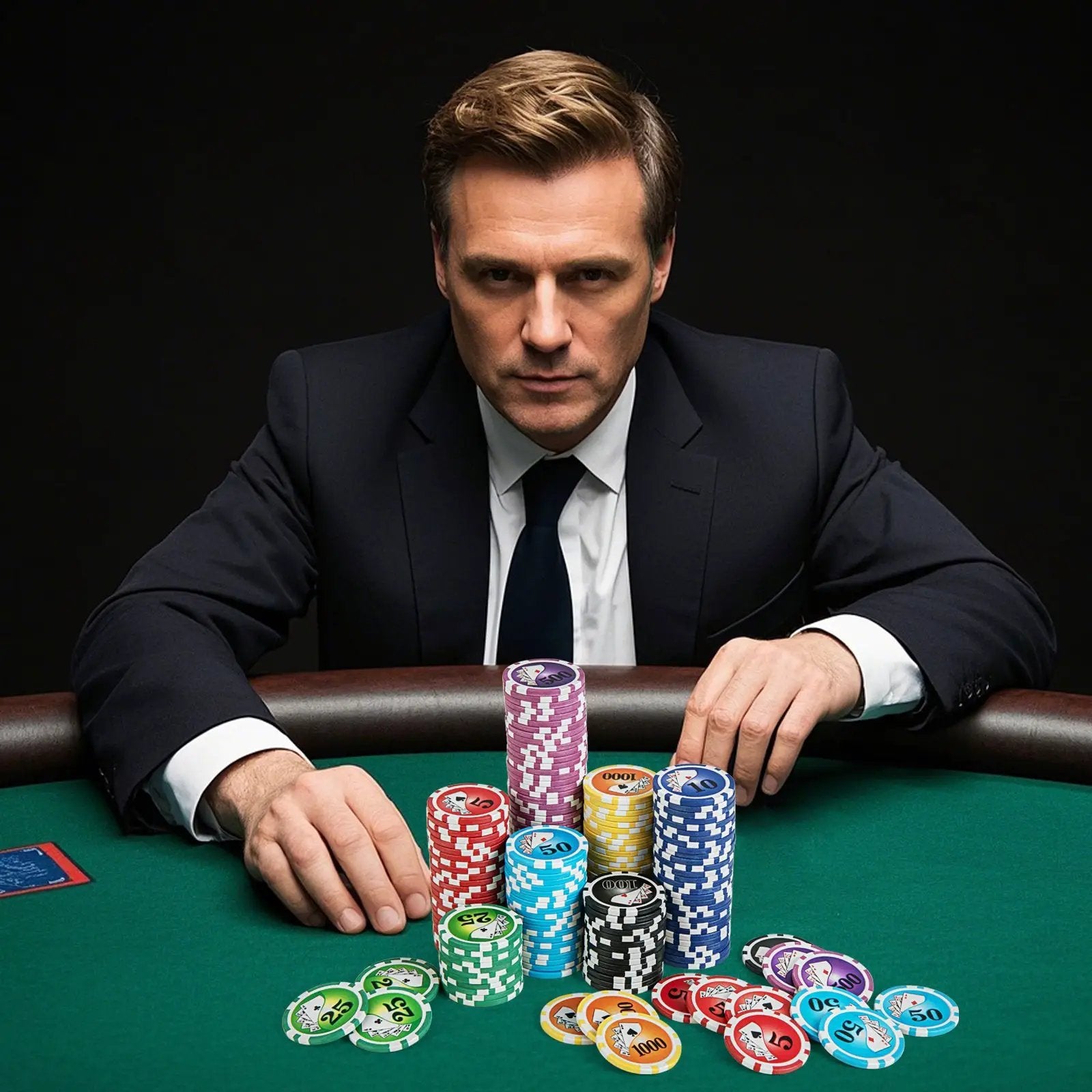 Casino Poker Chips with 600 Pieces Chips Texas Holdem Poker Chip Set-Black by DirectDeals