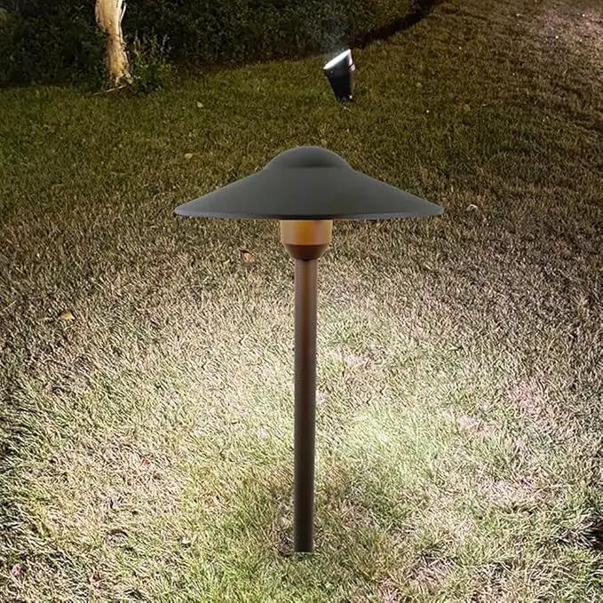 Cast Aluminum Low Voltage Landscape Lighting Pathway Lights Included Ground Spike,Wire Connectors Free Replaceable 3 Watts G4 LED Bulb Warm White 2-Pack by Outdoor Solar Outlet