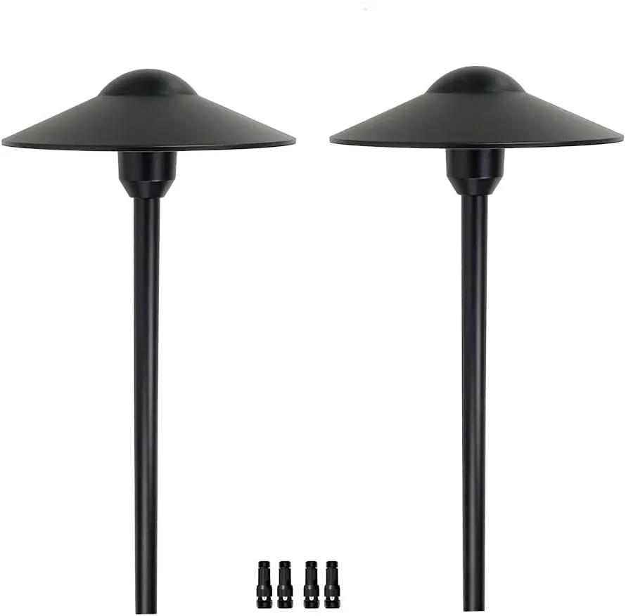 Cast Aluminum Low Voltage Landscape Lighting Pathway Lights Included Ground Spike,Wire Connectors Free Replaceable 3 Watts G4 LED Bulb Warm White 2-Pack by Outdoor Solar Outlet