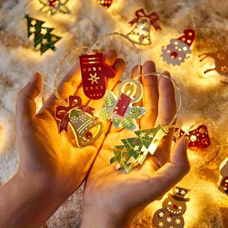 Cast Iron Christmas Garland 20 LED Warm White Lights by House Of Avana