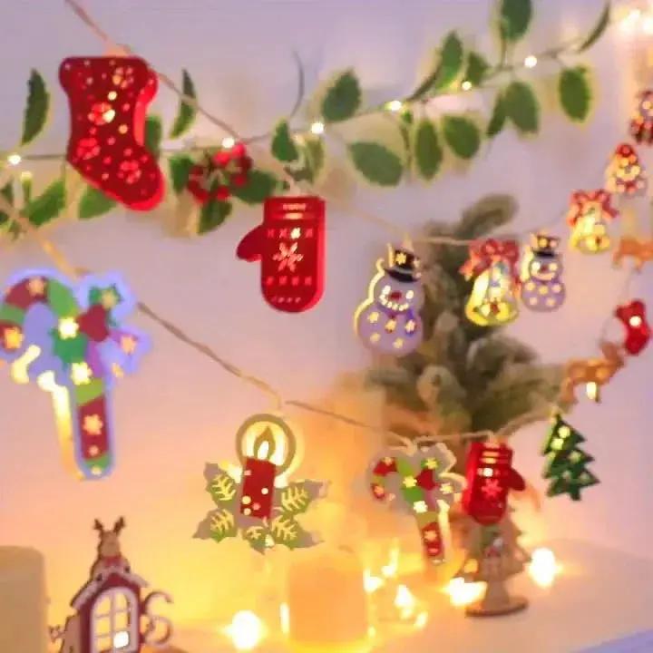 Cast Iron Christmas Garland 20 LED Warm White Lights by House Of Avana