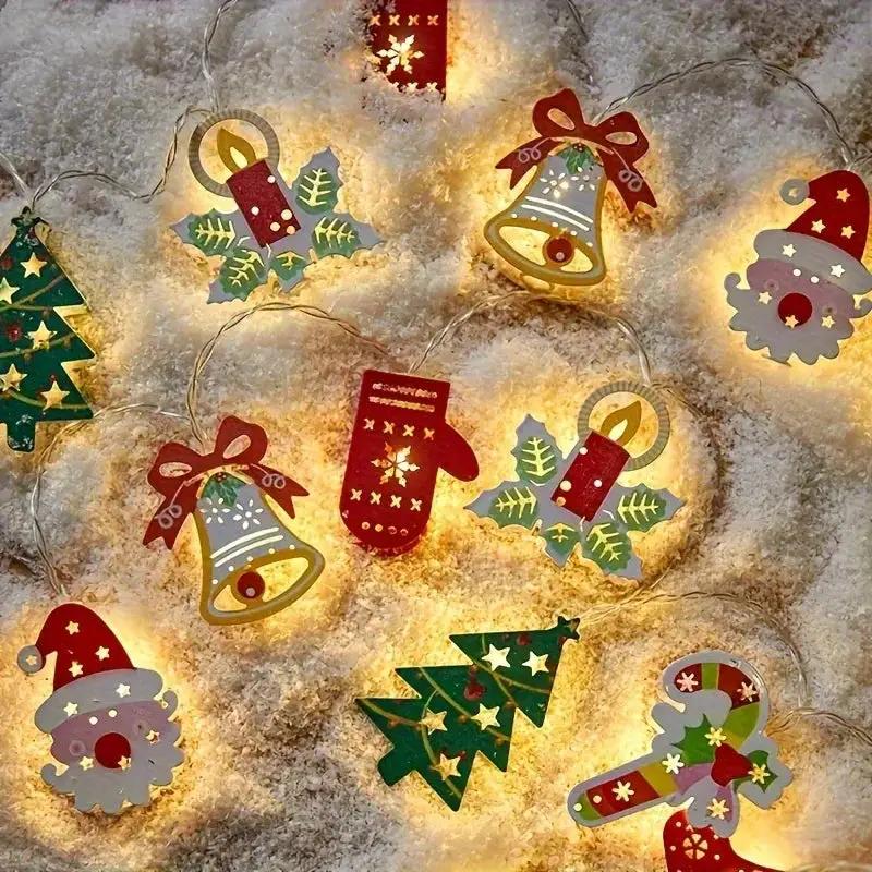 Cast Iron Christmas Garland 20 LED Warm White Lights by House Of Avana