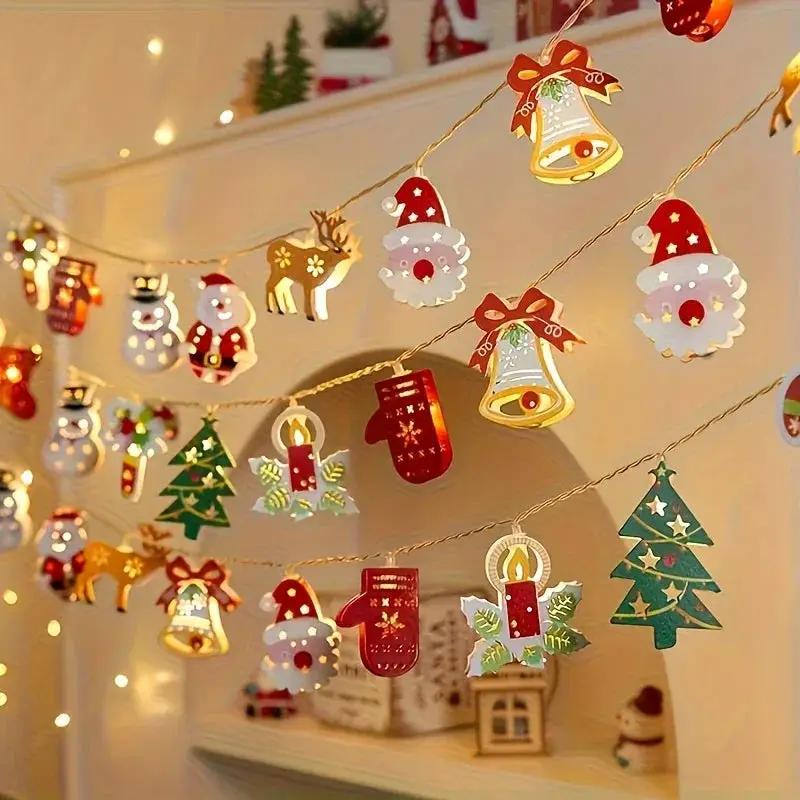 Cast Iron Christmas Garland 20 LED Warm White Lights by House Of Avana
