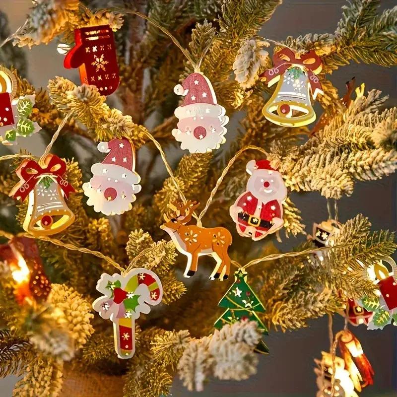 Cast Iron Christmas Garland 20 LED Warm White Lights by House Of Avana