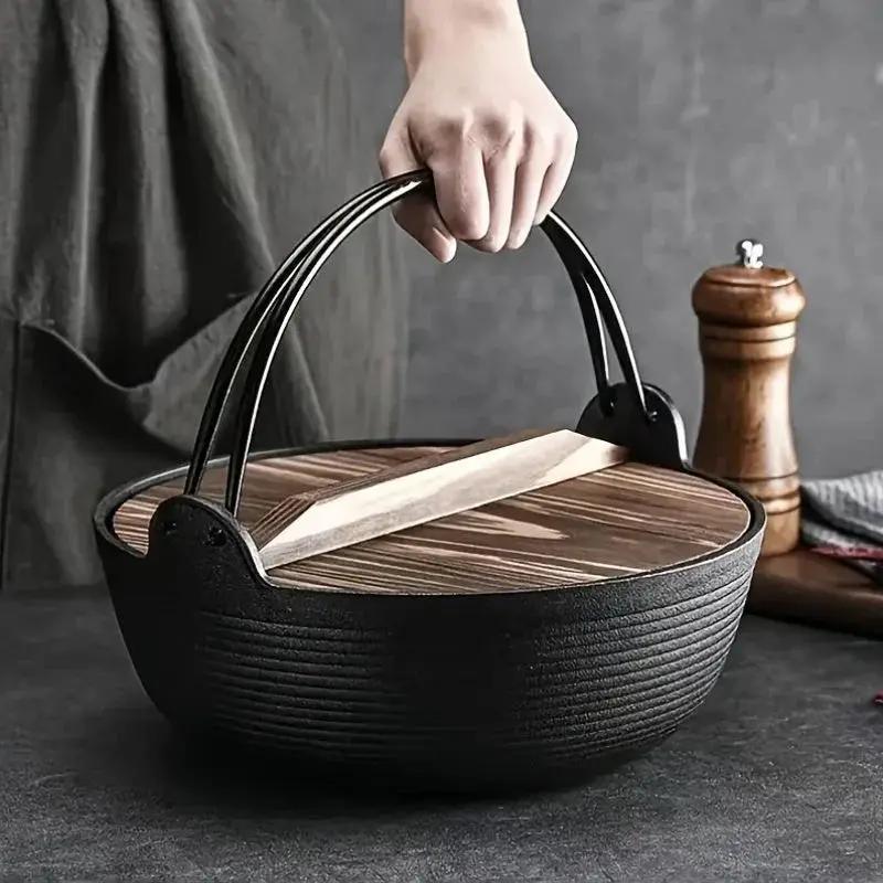 Cast Iron Dutch Oven with Lid - Non-Stick, Thick-Walled, Perfect for Camping, Outdoor Cooking, and Japanese Hot Pot (Nabe) - Ideal for Thanksgiving, Christmas, Halloween, Valentine'S Day, Easter, Camping Gear|Sturdy Handle|Du by House Of Avana