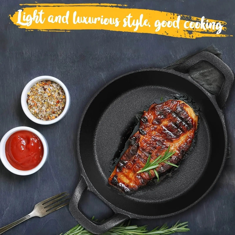 Cast Iron Mini Skillets 6.3 Inch 6 Pack Black Oven Safe Set by House Of Avana