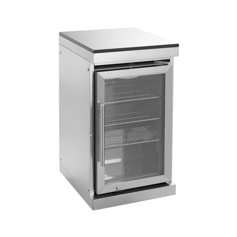 Castelle Flame Capri 96-Inch 6-Burner 85000 BTU Outdoor Kitchen Liquid Propane Grill Island With Fridge (SAK42895) by SAKSBY WHOLESALE