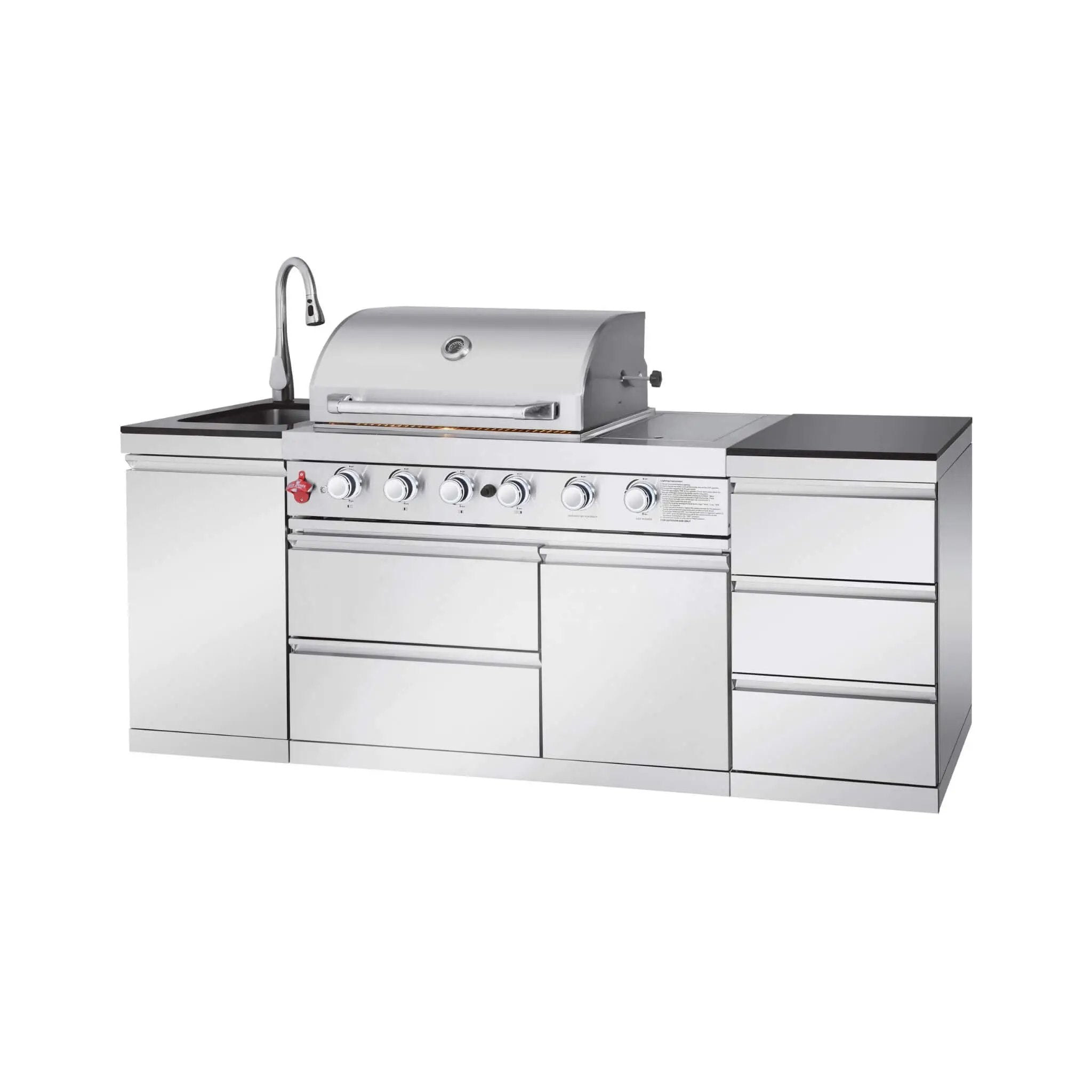 Castelle Flame Deluxe 4-Burner 72000 BTU Stainless Steel Liquid Propane Grill Island (SAK31425) by SAKSBY WHOLESALE