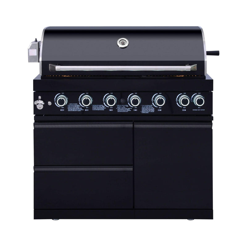 Castelle Flame Summit 6-Burner 85000 BTU Liquid Propane Grill Island With Sink And Fridge (SAK59238) by SAKSBY WHOLESALE