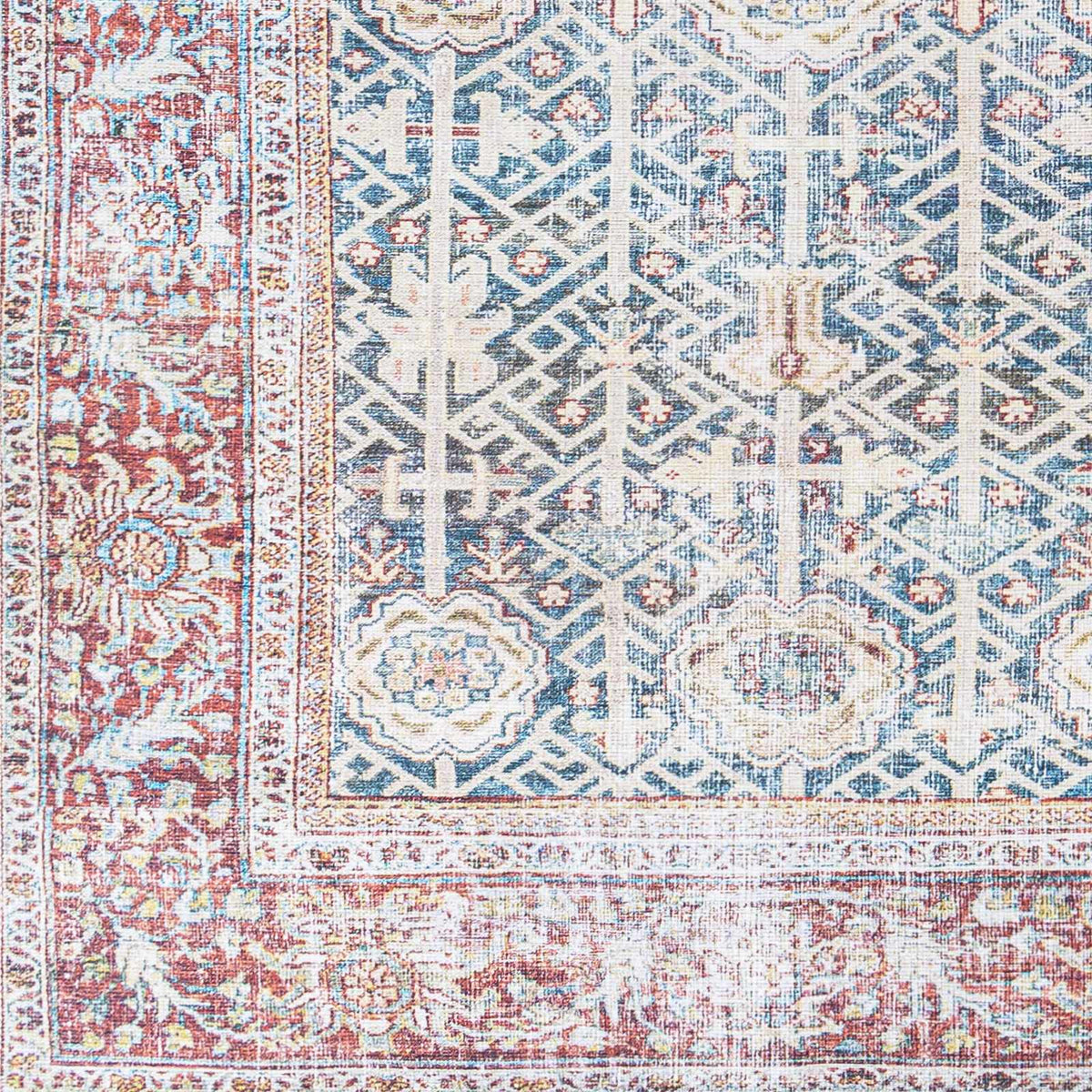 Rust Catadupa Distressed Washable Area Rug - Clearance, sample swatch