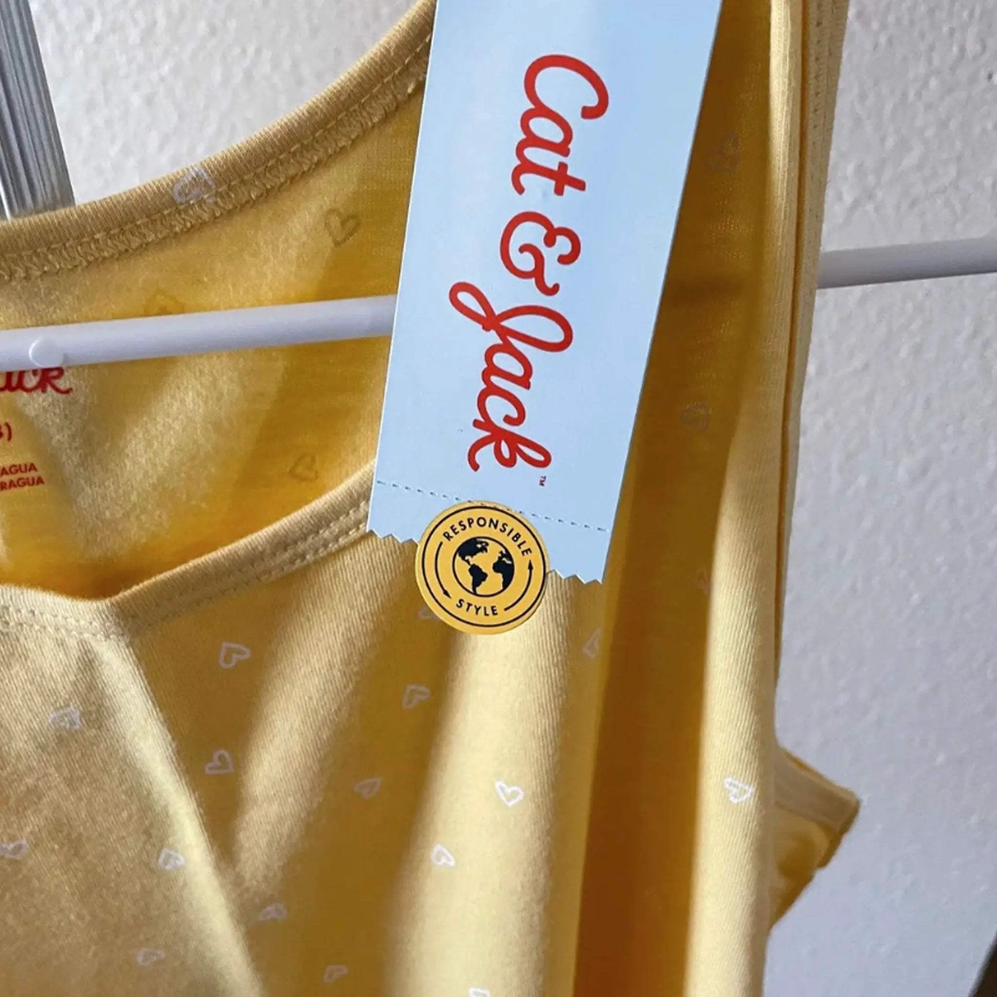 Girls cat & jack shirt yellow XXL STYLE 7WW6L light mustard by Selzalot