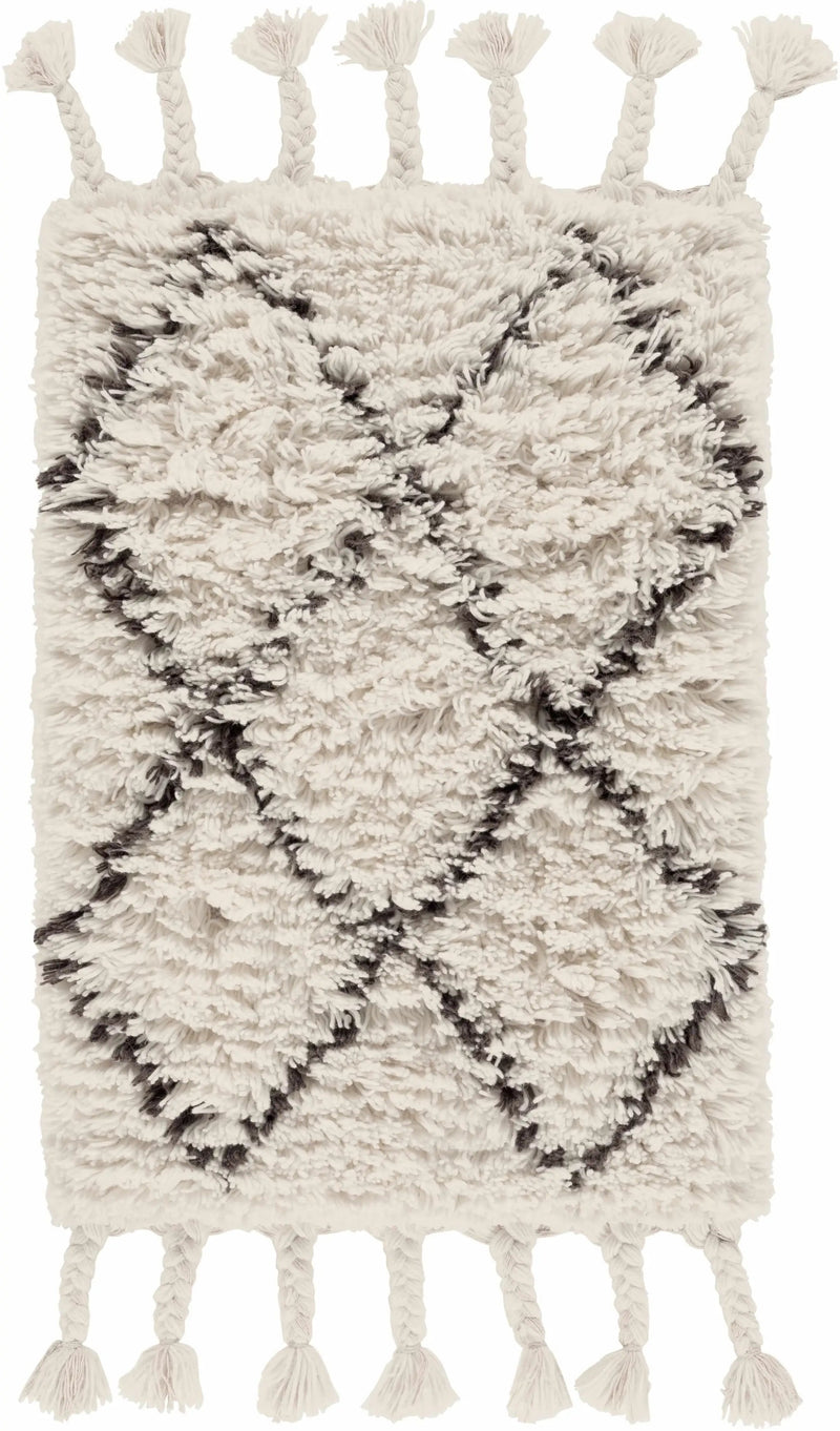 Catoosa White/Black Trellis Wool Rug - Clearance by Boutique Rugs