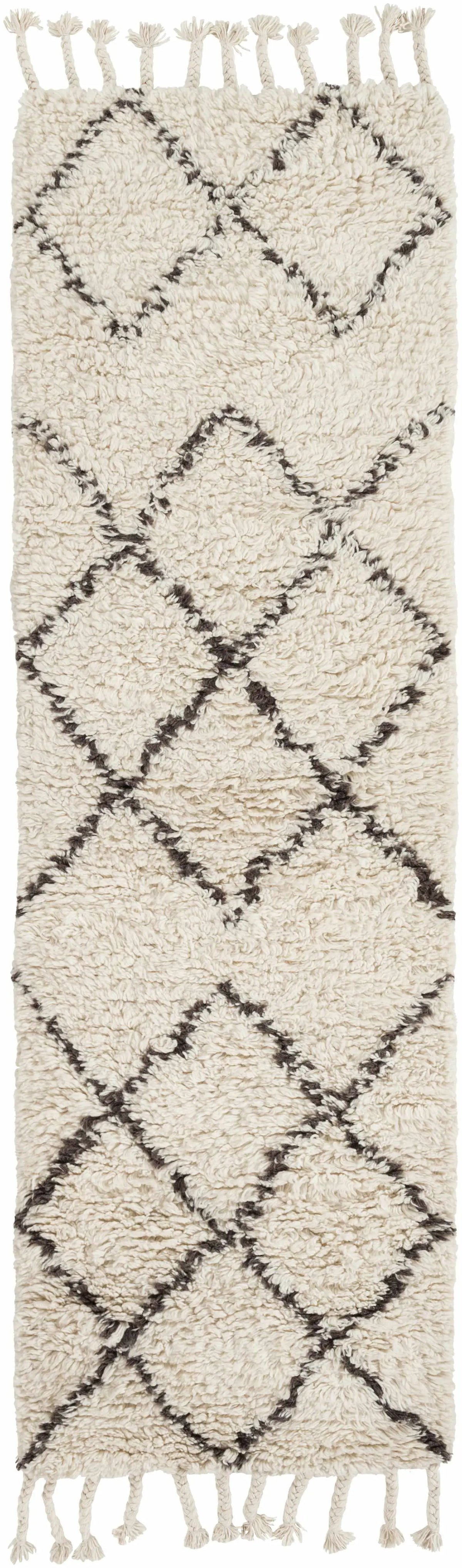 Catoosa White/Black Trellis Wool Rug - Clearance, photo 8 of 12