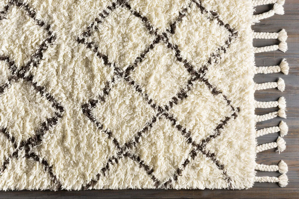 Catoosa White/Black Trellis Wool Rug - Clearance, photo 9 of 12