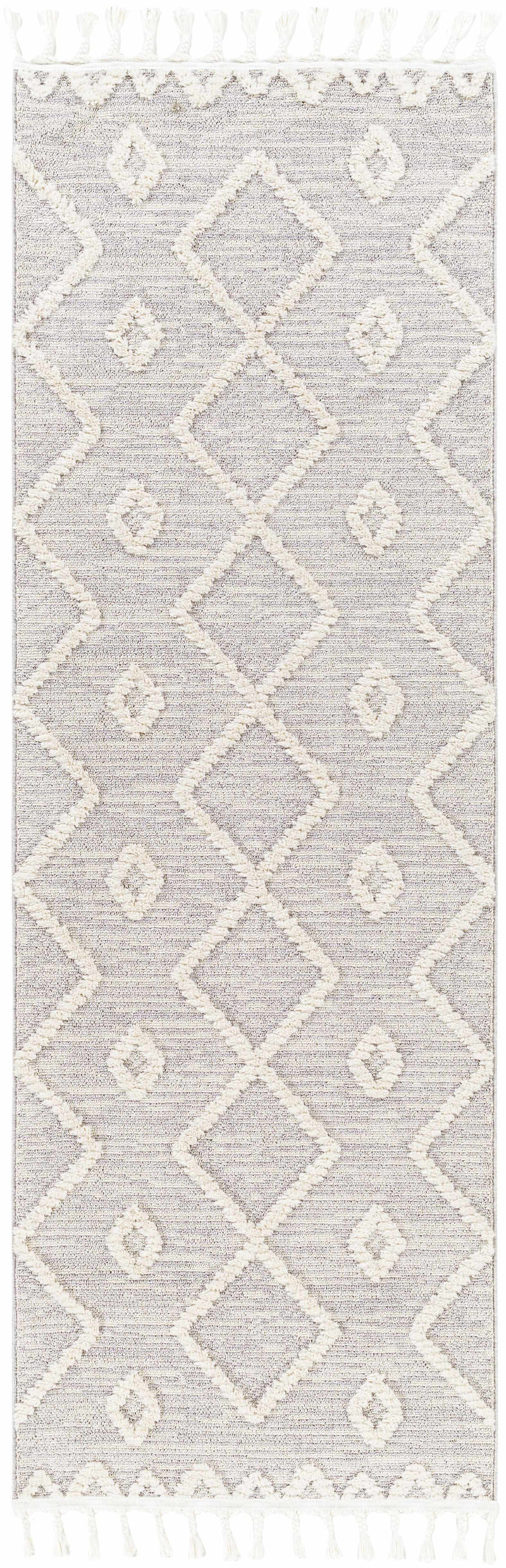 Cauldwell High/Low Pile Rug with Tassels - Clearance by Boutique Rugs