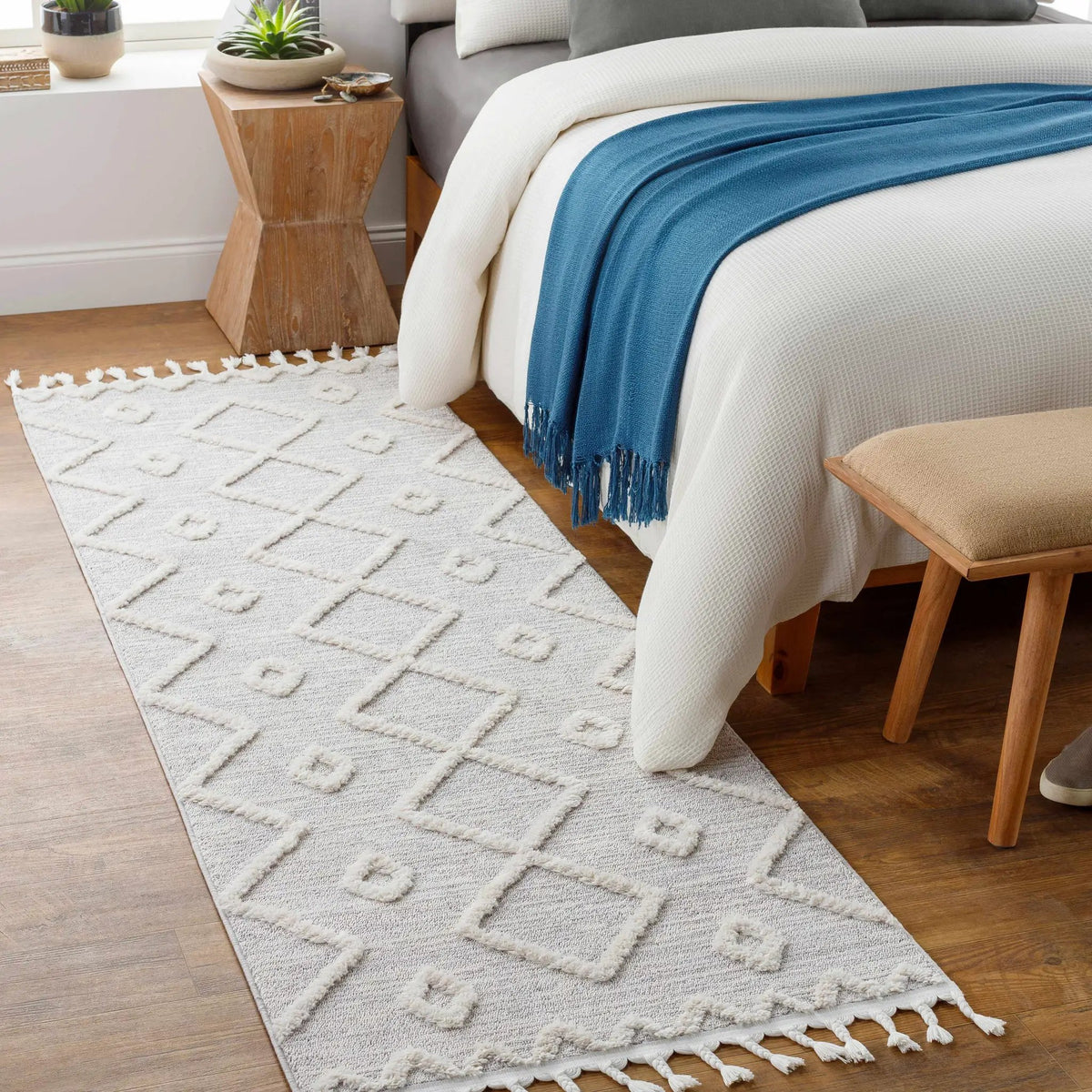 Cauldwell High/Low Pile Rug with Tassels - Clearance, installed in a room 2