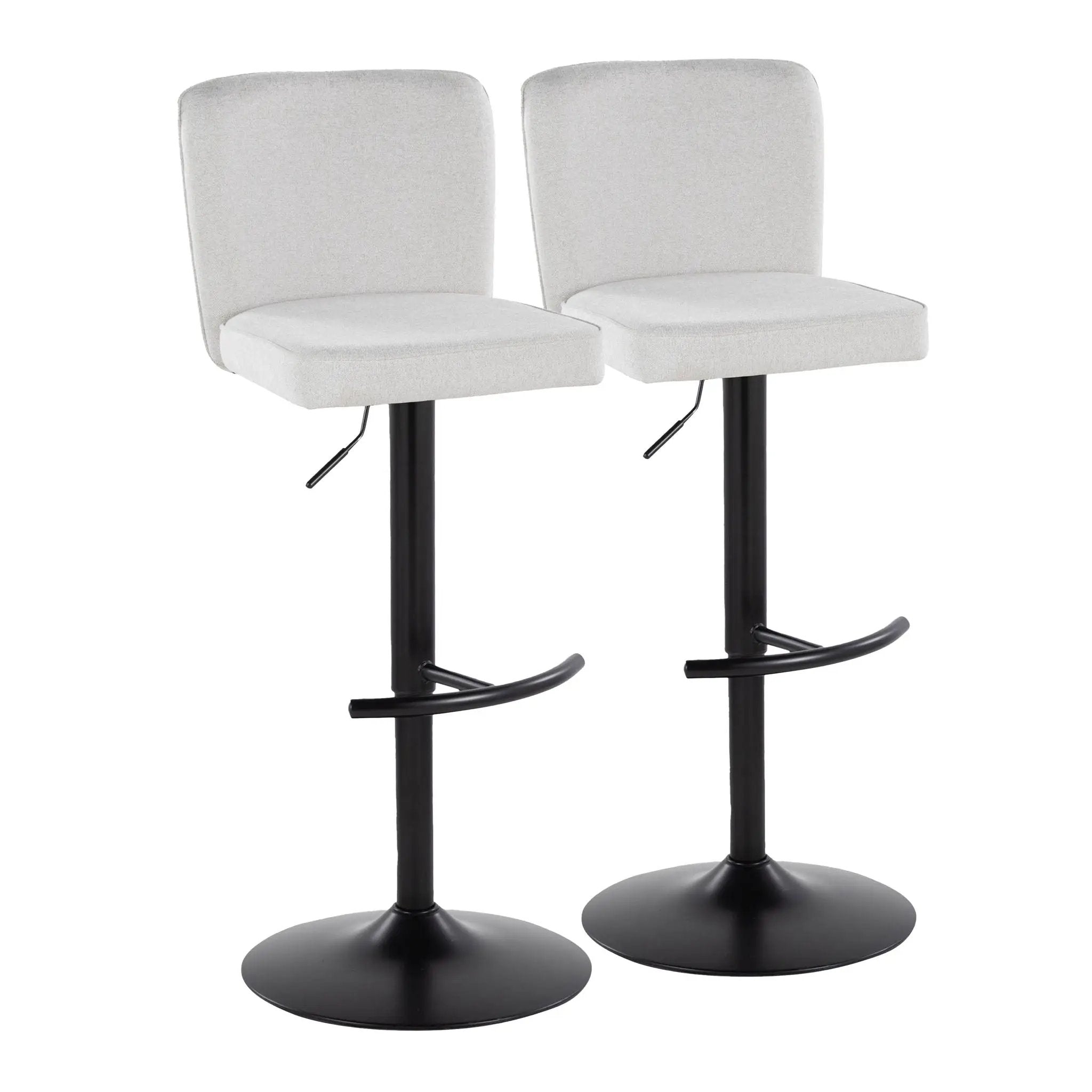 Henry - Contemporary Adjustable Barstool & Swivel With Rounded T Footrest (Set of 2) by Unique Piece Furniture