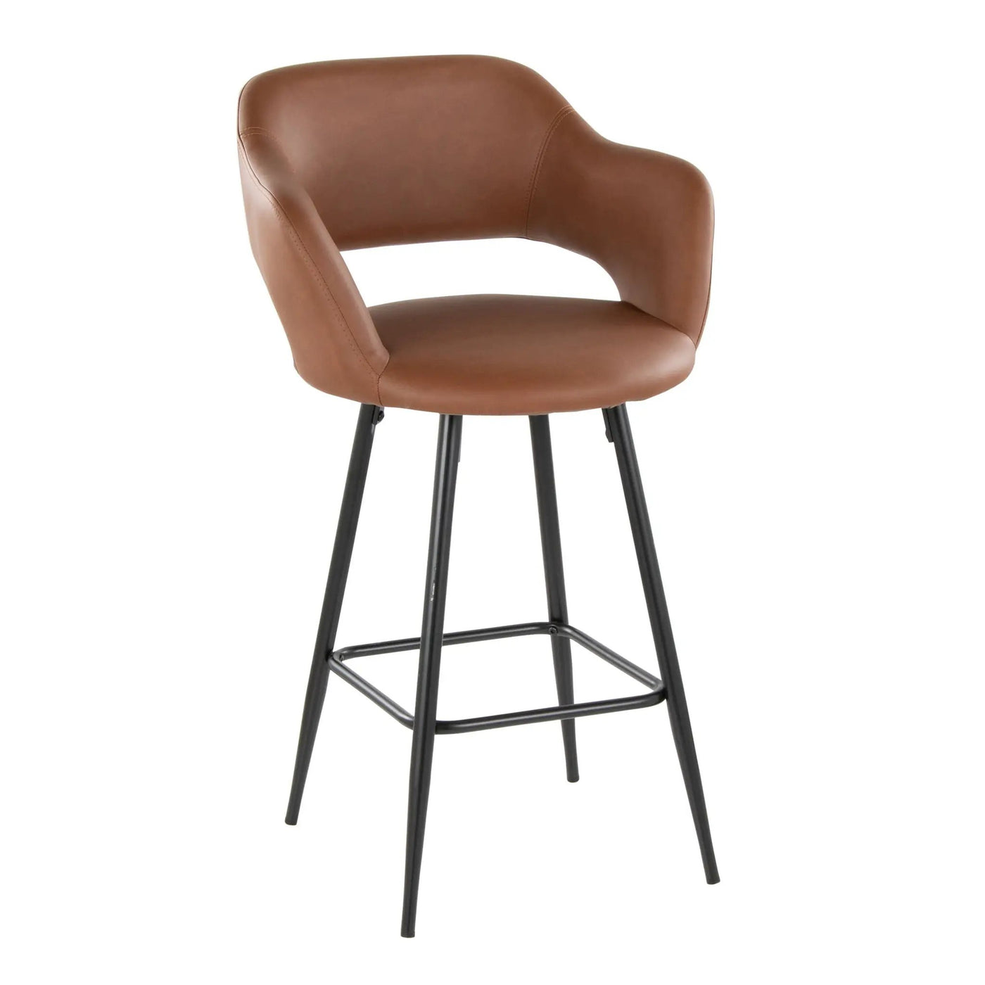 Margarite - Contemporary Fixed Height Counter Stool With Square Footrest (Set of 2) by HouseOfZazla