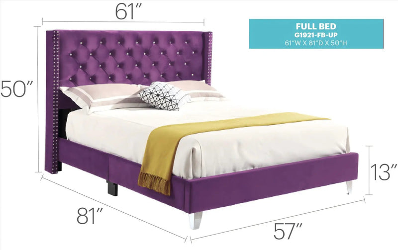 Upholstered Nailhead Trim Chic Bed by HouseOfZazla