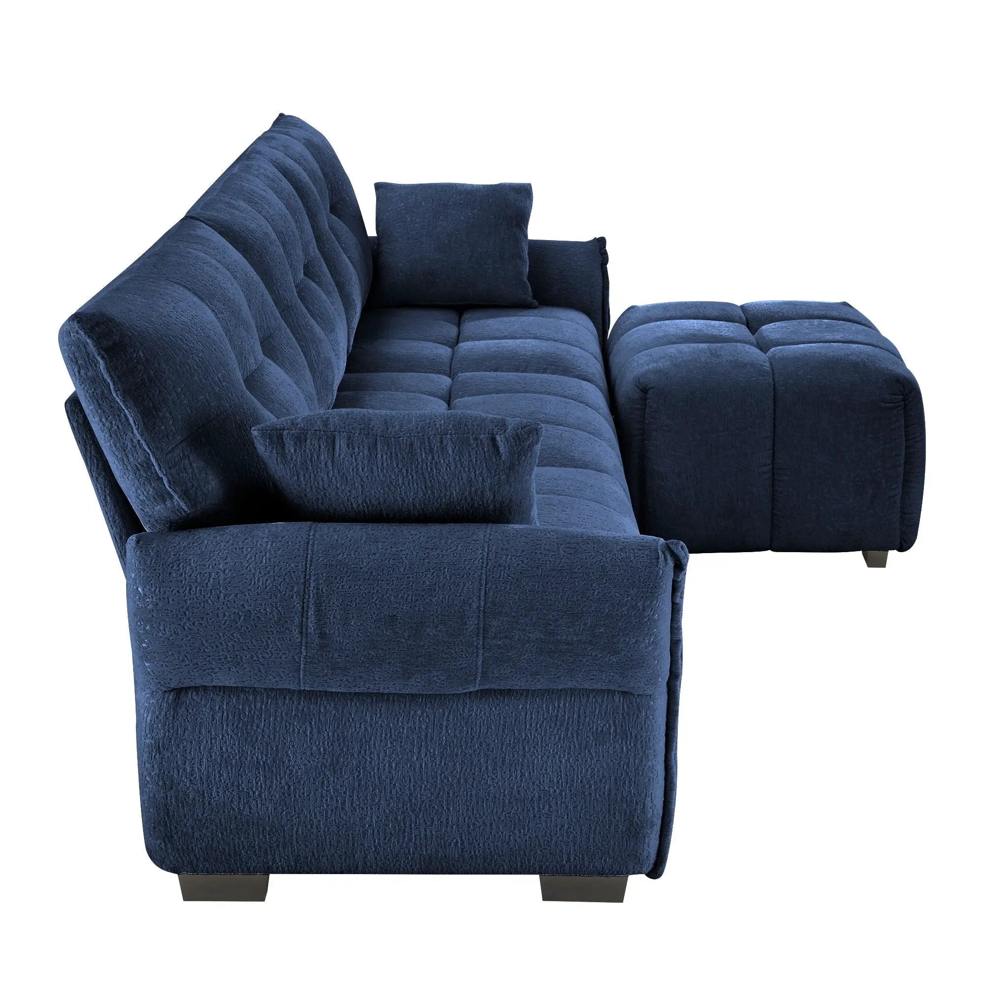 Sofa Set With Ottoman And Pillows, Textured, High Resilience Cushions by HouseOfZazla