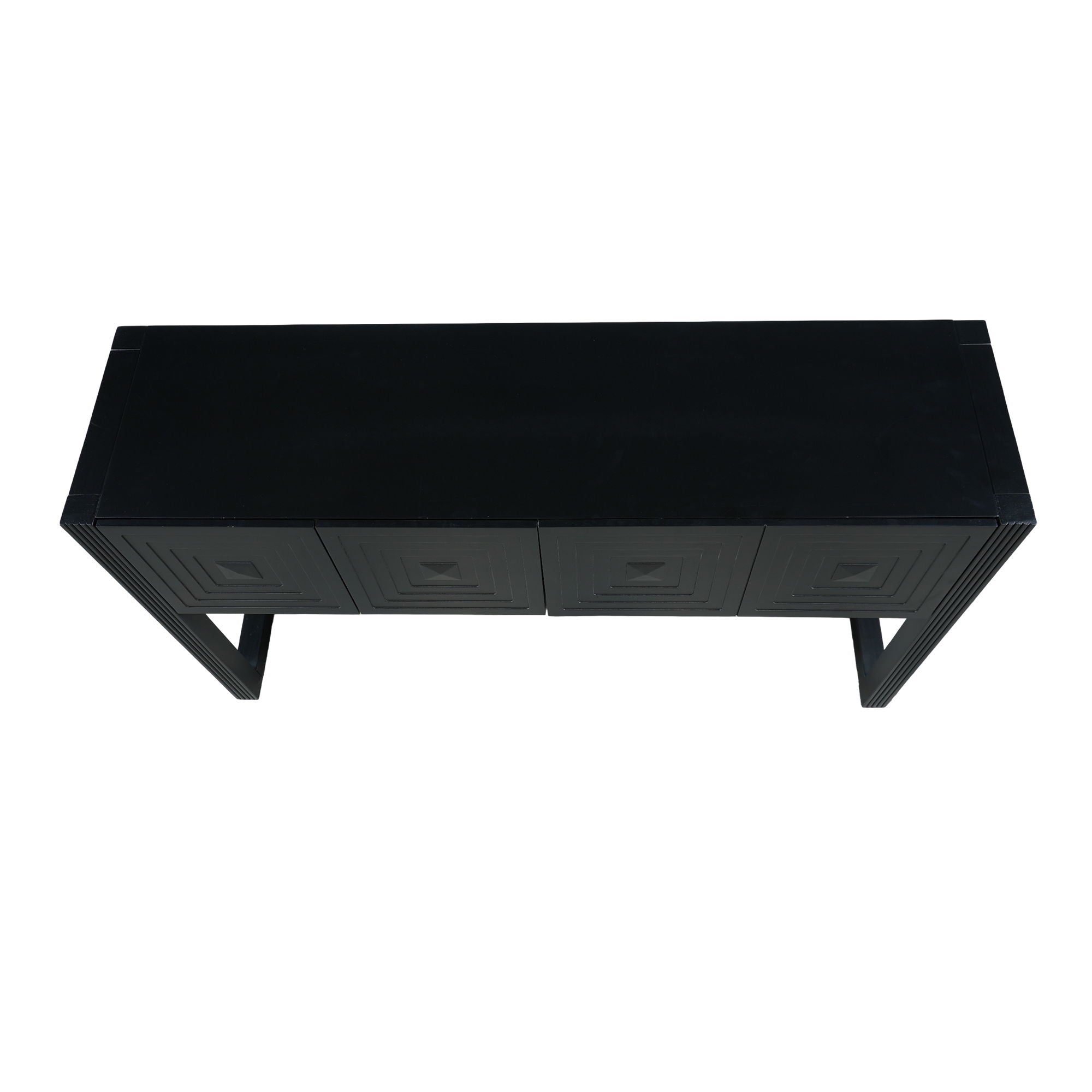 Geometric Carved Console Table With 3 Soft Close Drawers by HouseOfZazla