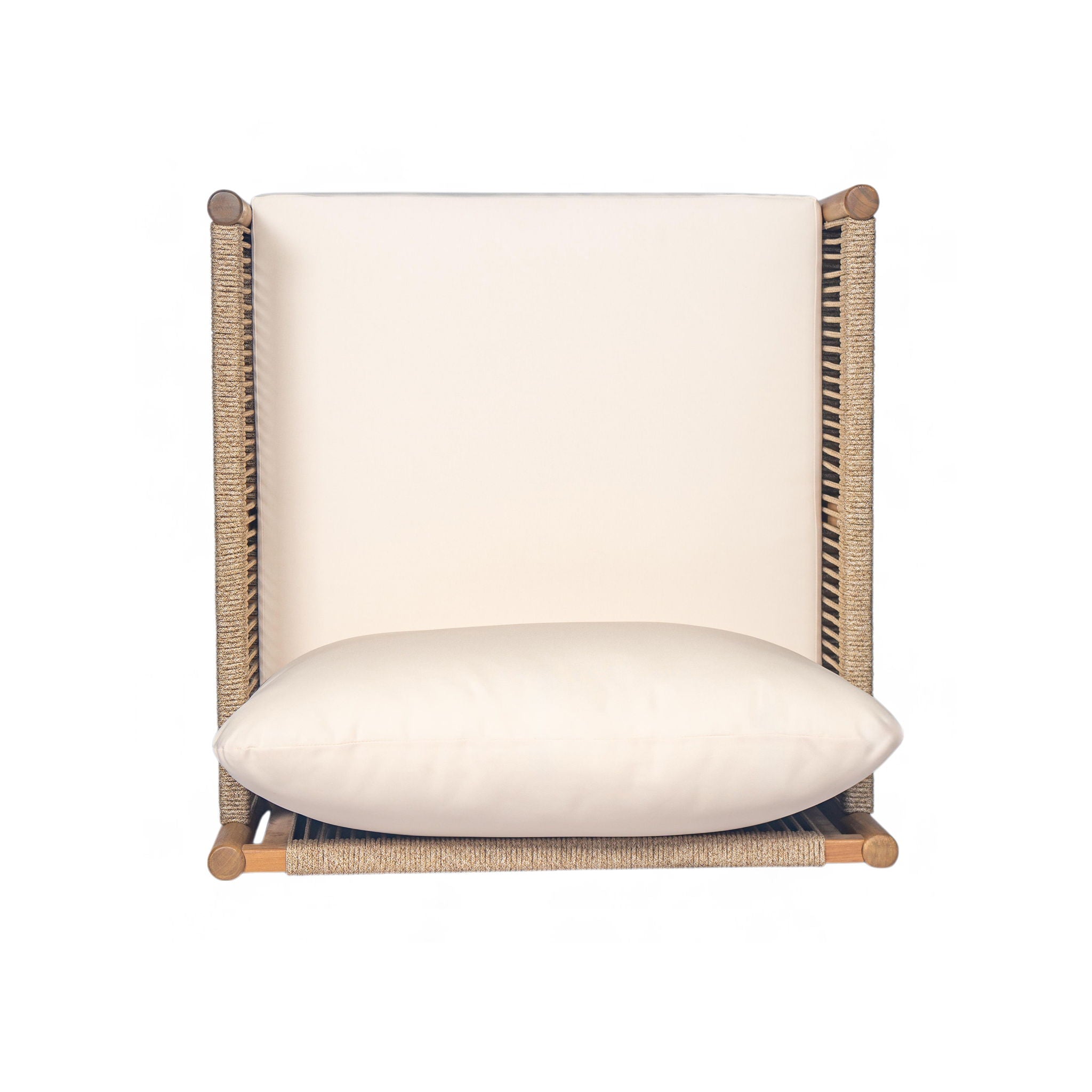 Modern Outdoor Woven Lounge Chair With Solid Wood Frame - Teak by HouseOfZazla