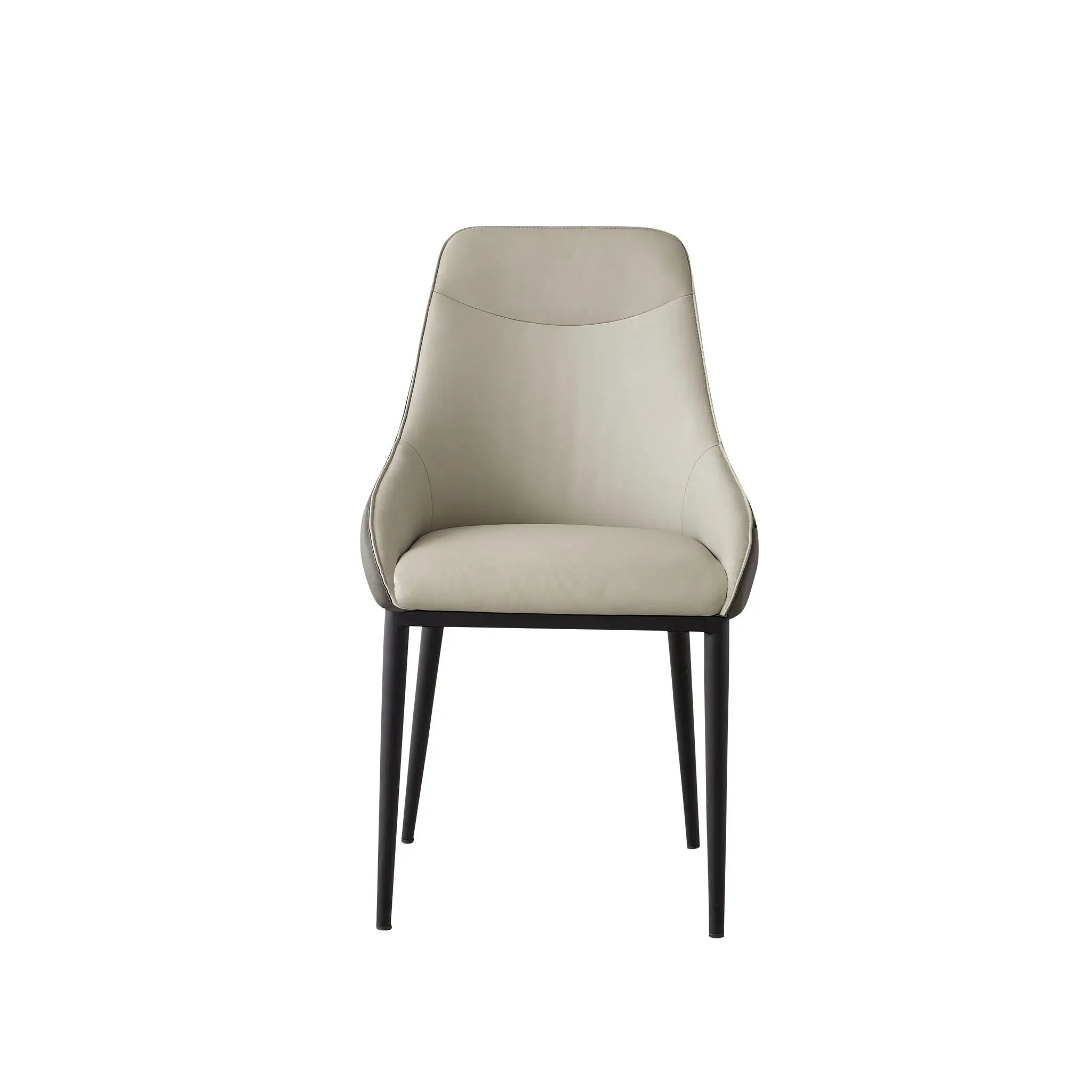 Modern Dining Chair Set Upholstered Seats Steel Metal Legs 2 Tone Contemporary Kitchen Living Room Furniture (Set of 2) - Black / Gray by HouseOfZazla