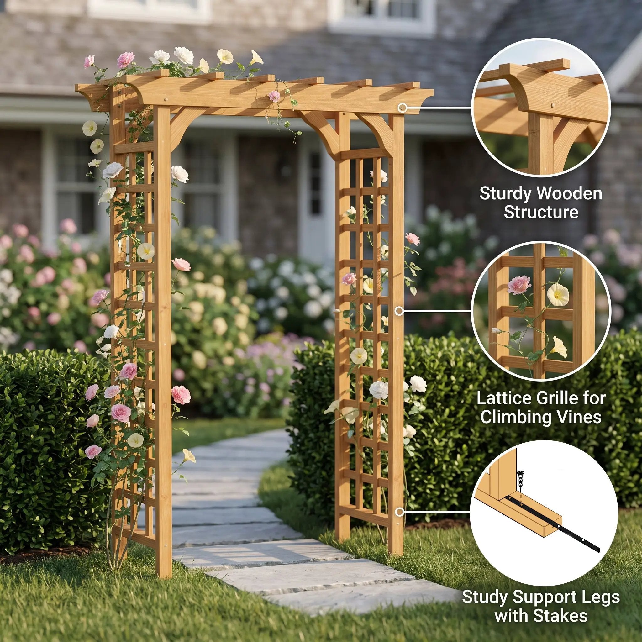 Wooden Arbor Wedding Arch for Ceremony by HouseOfZazla
